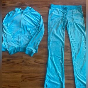 Light Blue Velour Tracksuit